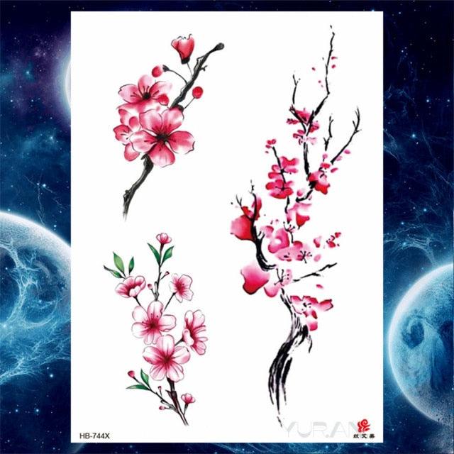 Luxury Big Tattoo Stickers Butterfly Body Arm Leg Tattoos Temporary Black Flower Rose Tattoos For Women's Adults Stevvex