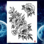 Luxury Big Tattoo Stickers Butterfly Body Arm Leg Tattoos Temporary Black Flower Rose Tattoos For Women's Adults Stevvex