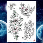 Luxury Big Tattoo Stickers Butterfly Body Arm Leg Tattoos Temporary Black Flower Rose Tattoos For Women's Adults Stevvex