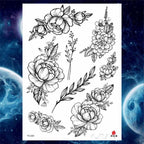 Luxury Big Tattoo Stickers Butterfly Body Arm Leg Tattoos Temporary Black Flower Rose Tattoos For Women's Adults Stevvex