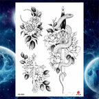 Luxury Big Tattoo Stickers Butterfly Body Arm Leg Tattoos Temporary Black Flower Rose Tattoos For Women's Adults Stevvex