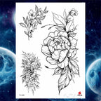 Luxury Big Tattoo Stickers Butterfly Body Arm Leg Tattoos Temporary Black Flower Rose Tattoos For Women's Adults Stevvex