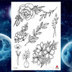Luxury Big Tattoo Stickers Butterfly Body Arm Leg Tattoos Temporary Black Flower Rose Tattoos For Women's Adults Stevvex