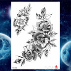 Luxury Big Tattoo Stickers Butterfly Body Arm Leg Tattoos Temporary Black Flower Rose Tattoos For Women's Adults Stevvex