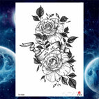 Luxury Big Tattoo Stickers Butterfly Body Arm Leg Tattoos Temporary Black Flower Rose Tattoos For Women's Adults Stevvex