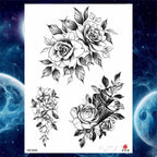 Luxury Big Tattoo Stickers Butterfly Body Arm Leg Tattoos Temporary Black Flower Rose Tattoos For Women's Adults Stevvex