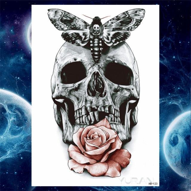 Luxury Big Tattoo Stickers Butterfly Body Arm Leg Tattoos Temporary Black Flower Rose Tattoos For Women's Adults Stevvex