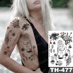 Luxury Big Waterproof Temporary Sticker Tattoo Large Flowers And Animals Body Tattos For Womens