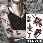 Luxury Big Waterproof Temporary Sticker Tattoo Large Flowers And Animals Body Tattos For Womens