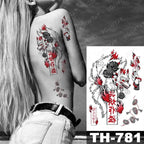 Luxury Big Waterproof Temporary Sticker Tattoo Large Flowers And Animals Body Tattos For Womens