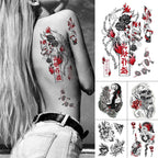 Luxury Big Waterproof Temporary Sticker Tattoo Large Flowers And Animals Body Tattos For Womens