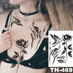 Luxury Big Waterproof Temporary Sticker Tattoo Large Flowers And Animals Body Tattos For Womens
