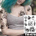 Luxury Big Waterproof Temporary Sticker Tattoo Large Flowers And Animals Body Tattos For Womens