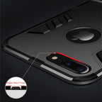 Luxury Black Cool Armor Case For iPhone 8 7 6 6S Plus 5 5s Shockproof Case For iPhone X XS MAX XR Stand Cover Case  Heavy Duty Shockproof Armor Dual Layer Protection Back Case Cover