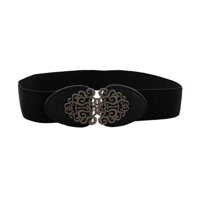Luxury Black Elastic Women Belt Unique Belt Stretch Waistband Stylish Women Vintage Waist Belts Stevvex
