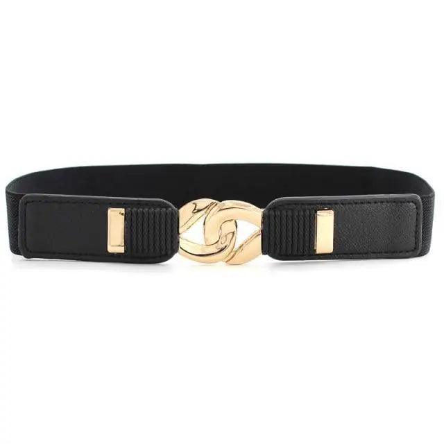 Luxury Black Elastic Women Belt Unique Belt Stretch Waistband Stylish Women Vintage Waist Belts Stevvex