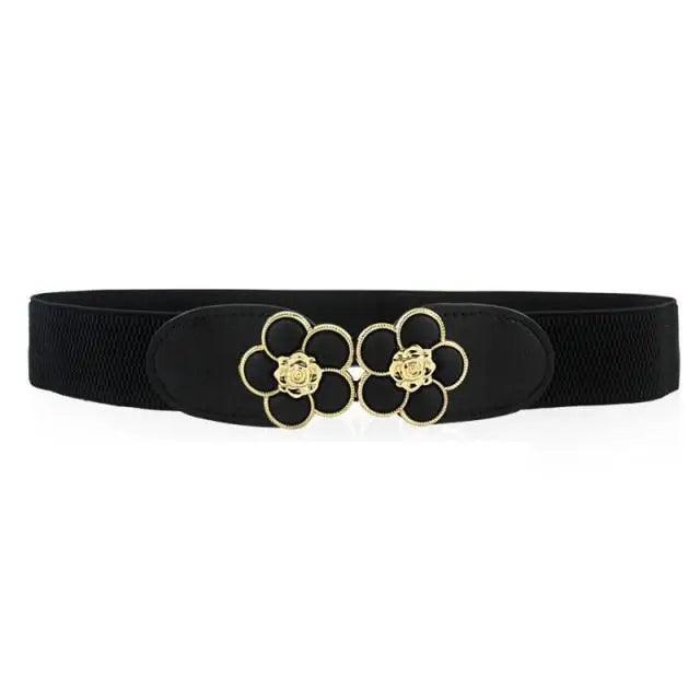 Luxury Black Elastic Women Belt Unique Belt Stretch Waistband Stylish Women Vintage Waist Belts Stevvex