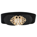 Luxury Black Elastic Women Belt Unique Belt Stretch Waistband Stylish Women Vintage Waist Belts Stevvex
