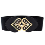 Luxury Black Elastic Women Belt Unique Belt Stretch Waistband Stylish Women Vintage Waist Belts Stevvex