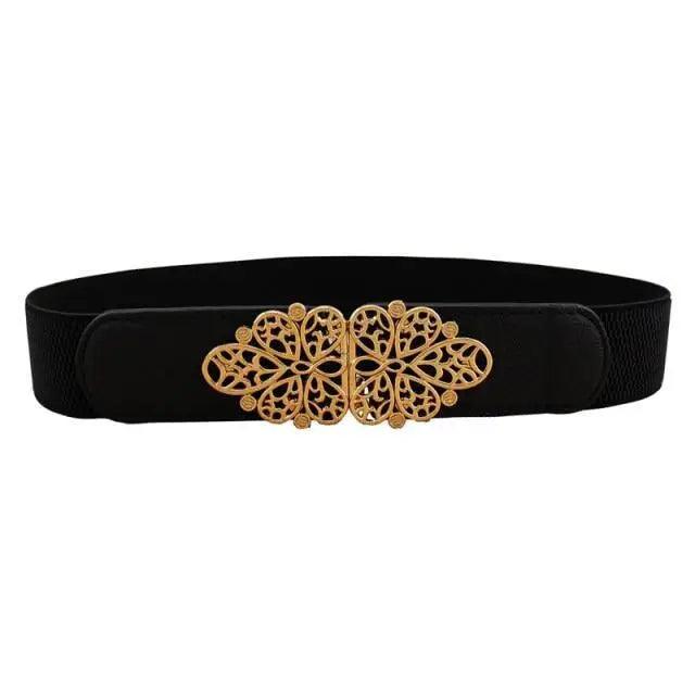 Luxury Black Elastic Women Belt Unique Belt Stretch Waistband Stylish Women Vintage Waist Belts Stevvex