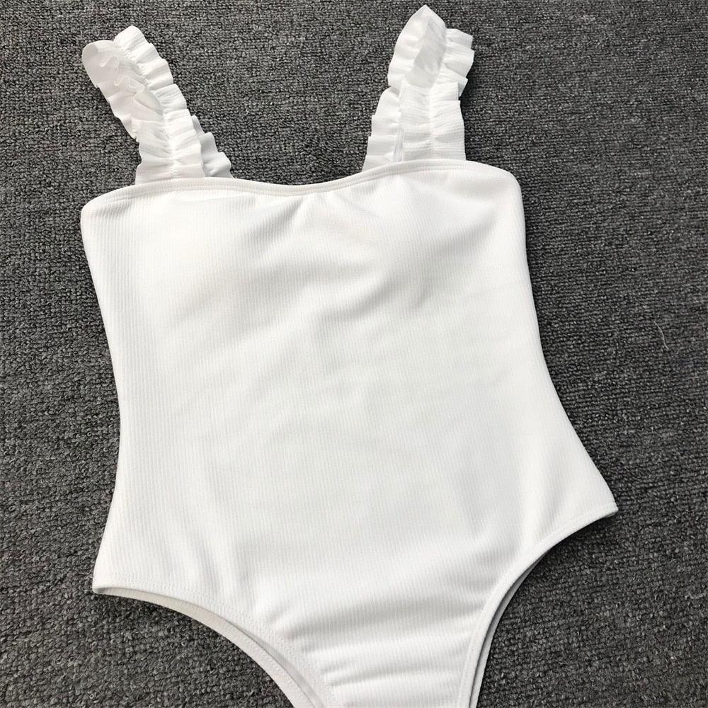 Luxury Black Female Swimsuit Vintage One Piece Ruffled Push Up Tummy Control Swimwear Halter One Piece Slimming Retro Swimsuit Women's Plus Size Push Up Bathing Suit Solid Red Swimwear Women Padded Bathing Suits Stevvex