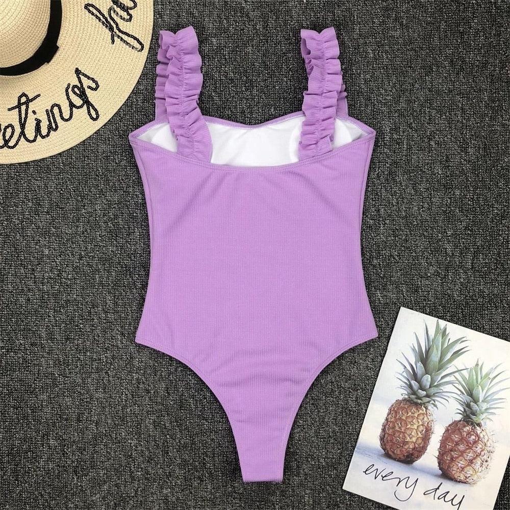 Luxury Black Female Swimsuit Vintage One Piece Ruffled Push Up Tummy Control Swimwear Halter One Piece Slimming Retro Swimsuit Women's Plus Size Push Up Bathing Suit Solid Red Swimwear Women Padded Bathing Suits Stevvex