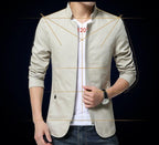 Luxury Black Mens Jacket Fashion Jacket Men Slim Fit Business Casual Male Jackets Warm Outdoor Men's Lightweight Cotton Jacket Elegant Slim Men Solid Color Clothing Stevvex