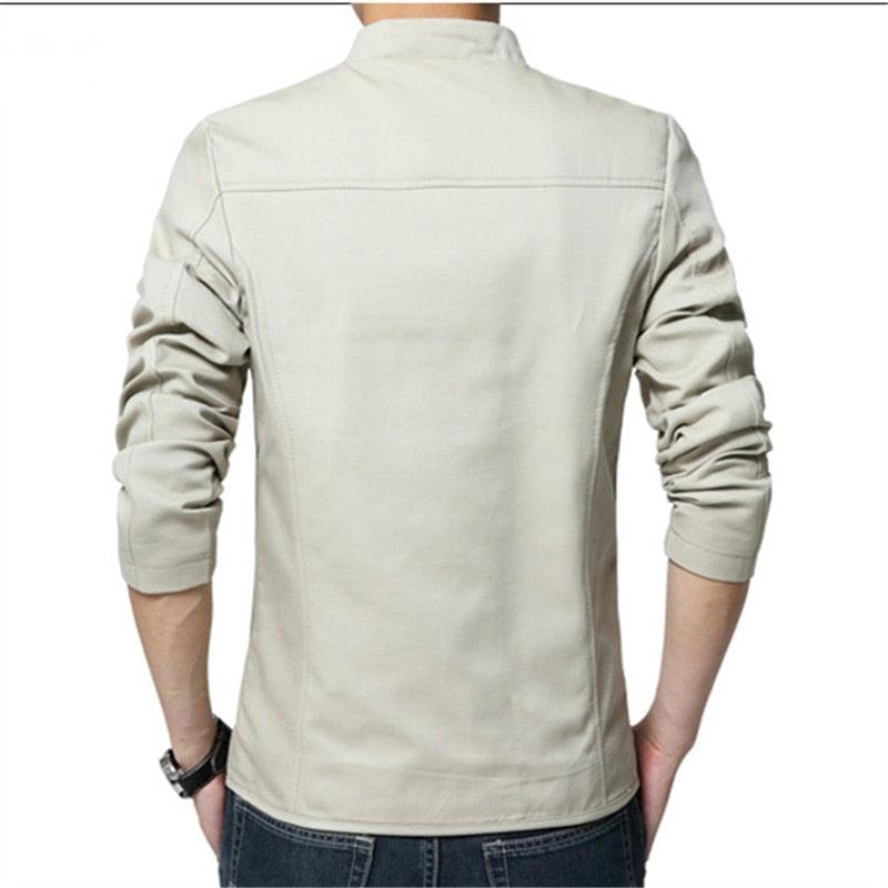 Luxury Black Mens Jacket Fashion Jacket Men Slim Fit Business Casual Male Jackets Warm Outdoor Men's Lightweight Cotton Jacket Elegant Slim Men Solid Color Clothing Stevvex