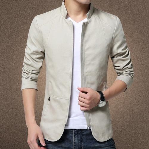 Luxury Black Mens Jacket Fashion Jacket Men Slim Fit Business Casual Male Jackets Warm Outdoor Men's Lightweight Cotton Jacket Elegant Slim Men Solid Color Clothing Stevvex