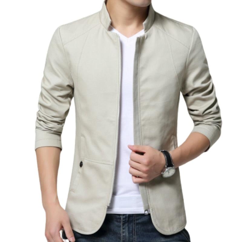 Luxury Black Mens Jacket Fashion Jacket Men Slim Fit Business Casual Male Jackets Warm Outdoor Men's Lightweight Cotton Jacket Elegant Slim Men Solid Color Clothing Stevvex