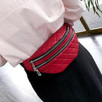 Luxury Black  PU Leather Fashion Women Waist Bag Waterproof Fanny Pack Beautiful Design Fanny Pack Cool Travel Waist Bag Stevvex