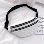 Luxury Black  PU Leather Fashion Women Waist Bag Waterproof Fanny Pack Beautiful Design Fanny Pack Cool Travel Waist Bag Stevvex