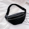 Luxury Black  PU Leather Fashion Women Waist Bag Waterproof Fanny Pack Beautiful Design Fanny Pack Cool Travel Waist Bag Stevvex