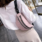 Luxury Black  PU Leather Fashion Women Waist Bag Waterproof Fanny Pack Beautiful Design Fanny Pack Cool Travel Waist Bag Stevvex