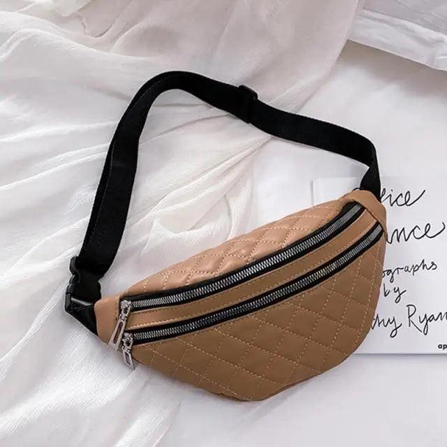 Luxury Black  PU Leather Fashion Women Waist Bag Waterproof Fanny Pack Beautiful Design Fanny Pack Cool Travel Waist Bag Stevvex