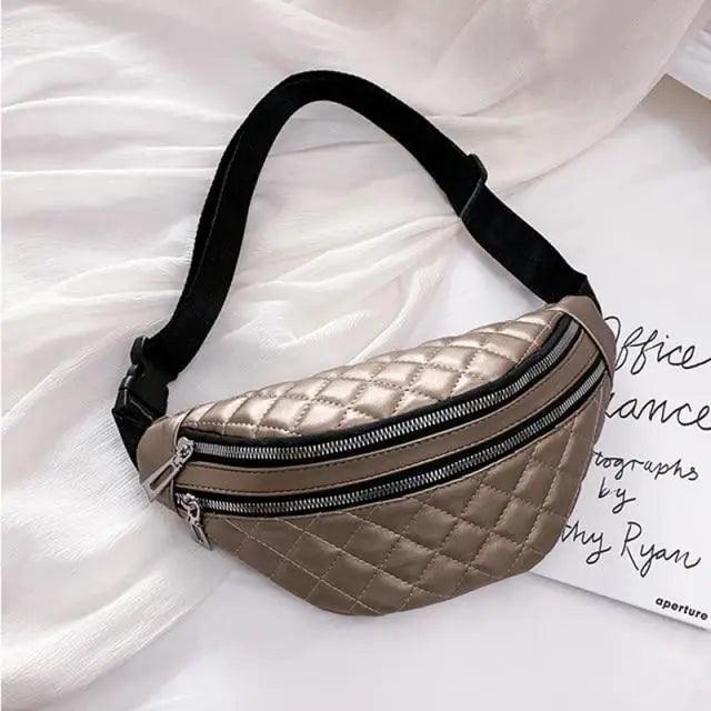 Luxury Black  PU Leather Fashion Women Waist Bag Waterproof Fanny Pack Beautiful Design Fanny Pack Cool Travel Waist Bag Stevvex
