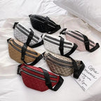 Luxury Black  PU Leather Fashion Women Waist Bag Waterproof Fanny Pack Beautiful Design Fanny Pack Cool Travel Waist Bag Stevvex