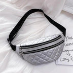 Luxury Black  PU Leather Fashion Women Waist Bag Waterproof Fanny Pack Beautiful Design Fanny Pack Cool Travel Waist Bag Stevvex