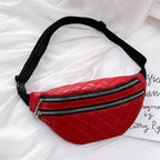 Luxury Black  PU Leather Fashion Women Waist Bag Waterproof Fanny Pack Beautiful Design Fanny Pack Cool Travel Waist Bag Stevvex