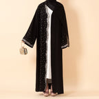 Luxury Black Starry Diamond Abaya  (MOA240)