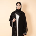 Luxury Black Starry Diamond Abaya  (MOA240)