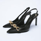Luxury Black Straps Black Shoes For Women Shallow Summer Heels Beige Elastic Band Low Pointed Closed Flat Rhinestone Slip-on Shoes Flats Outdoor Walking Slippers