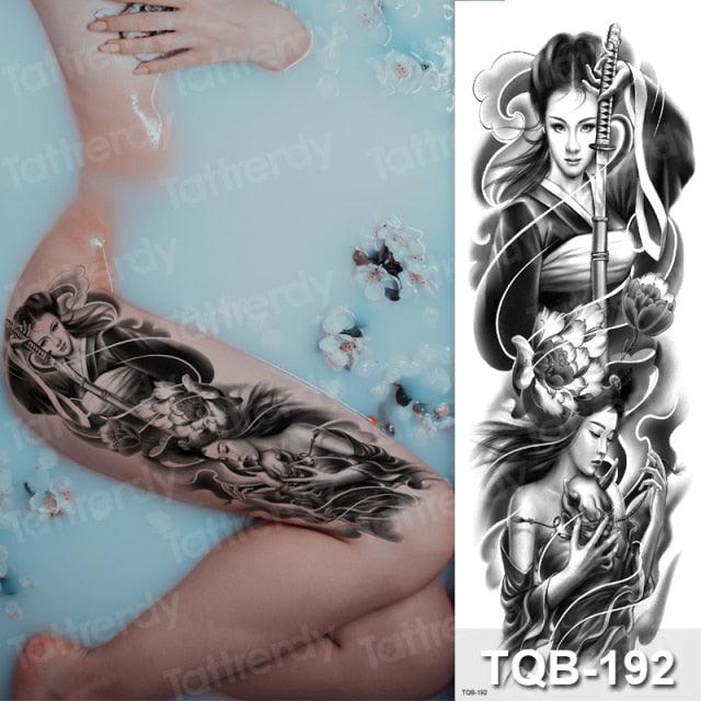 Luxury Black Temporary Tattoo Waterproof Big Lion Tattoo For Body Arm Legs Modern Large Design Stevvex