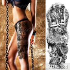 Luxury Black Temporary Tattoo Waterproof Big Lion Tattoo For Body Arm Legs Modern Large Design Stevvex