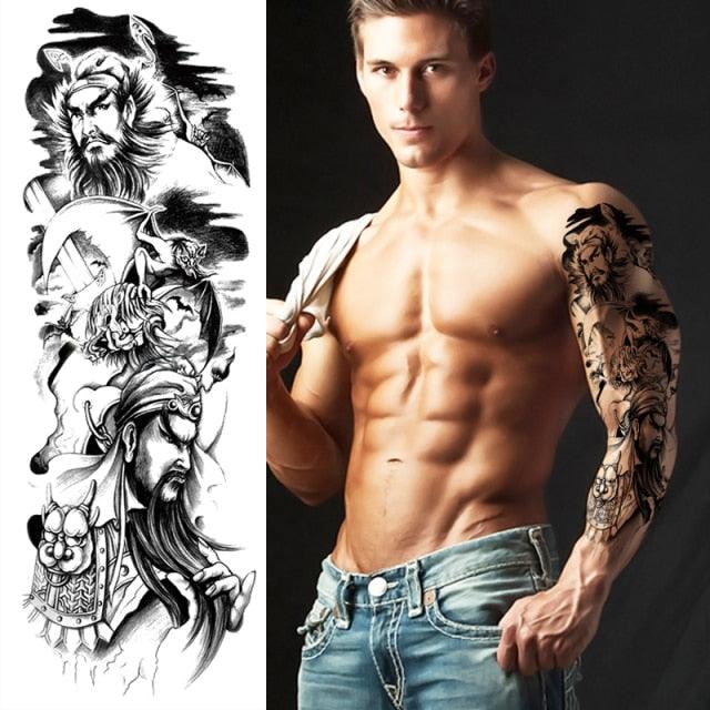 Luxury Black Temporary Tattoo Waterproof Big Lion Tattoo For Body Arm Legs Modern Large Design Stevvex