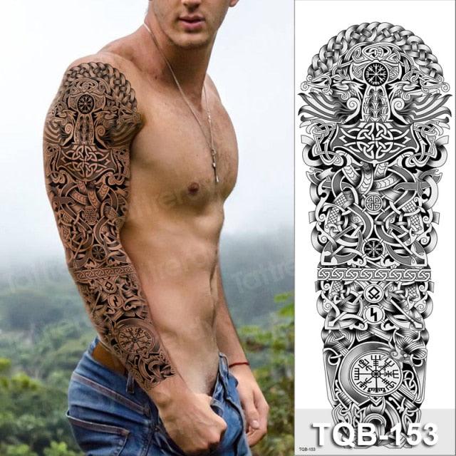 Luxury Black Temporary Tattoo Waterproof Big Lion Tattoo For Body Arm Legs Modern Large Design Stevvex