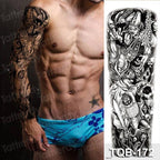 Luxury Black Temporary Tattoo Waterproof Big Lion Tattoo For Body Arm Legs Modern Large Design Stevvex