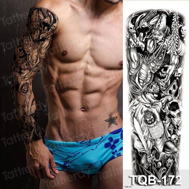 Luxury Black Temporary Tattoo Waterproof Big Lion Tattoo For Body Arm Legs Modern Large Design Stevvex