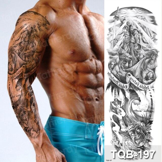 Luxury Black Temporary Tattoo Waterproof Big Lion Tattoo For Body Arm Legs Modern Large Design Stevvex