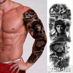 Luxury Black Temporary Tattoo Waterproof Big Lion Tattoo For Body Arm Legs Modern Large Design Stevvex